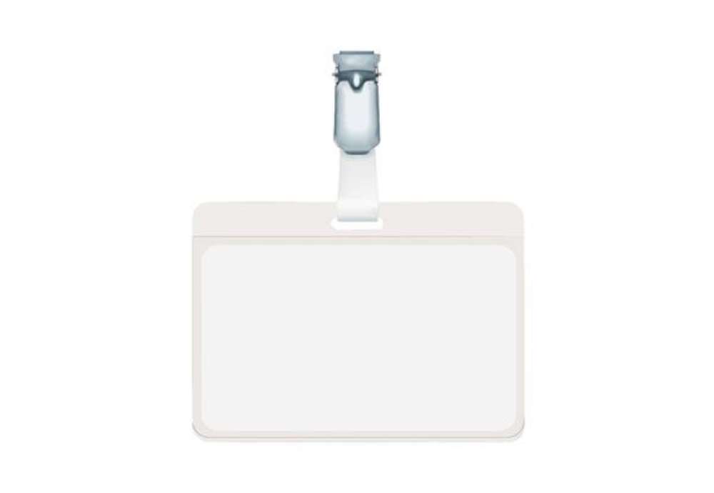 Immagine di Portanomi con clip DURABLE tasca aperta trasparente inserto 60x90mm conf. 25 - 810619