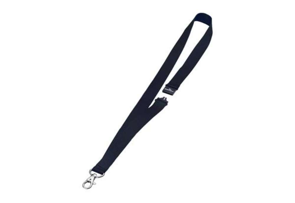 Immagine di Cordoncino per portabadge DURABLE tessuto nero 20 mm x 44 cm conf. 10 - 813701