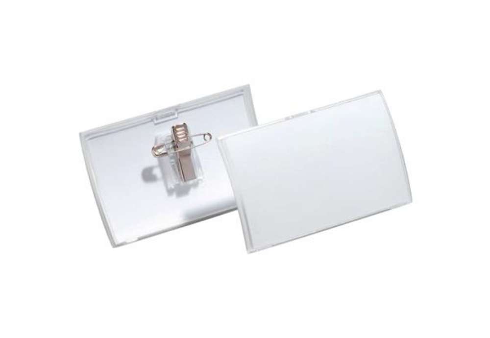 Immagine di Portanomi DURABLE CLICK FOLD CON COMBI CLIP trasparente inserto 54x90 mm - PPL al 70% riciclato - co