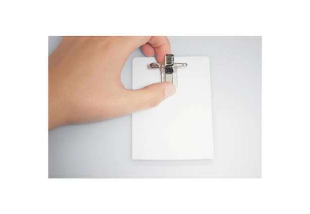 Immagine di Portanomi DURABLE autolaminante con combi clip trasparente inserto fino a 54x90mm  conf. 25 - 823019
