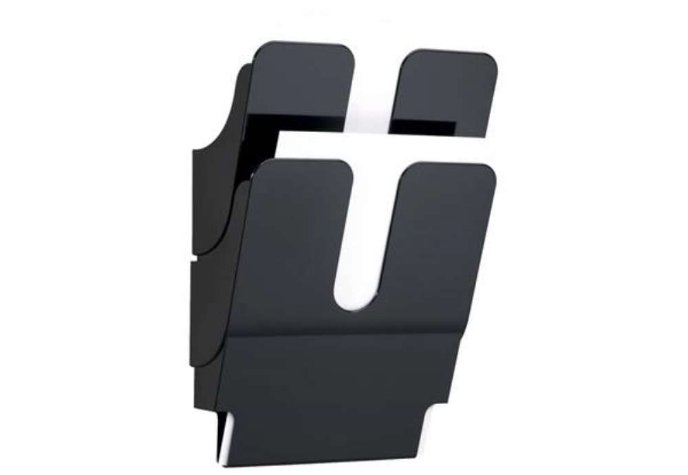 Immagine di Espositore da parete DURABLE FLEXIPLUS 2 comparti A4 polistirolo nero - 24,7x10x36 cm - 1709008060