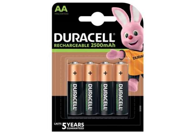Immagine di Batterie ricaricabili Duracell Precaricata Stilo 2500 mAh AA conf. da 4 - DU75