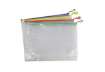 Immagine di Busta in PVC Beautone trasparente con chiusura zip colorata 32,5x24 cm assortiti - D066099