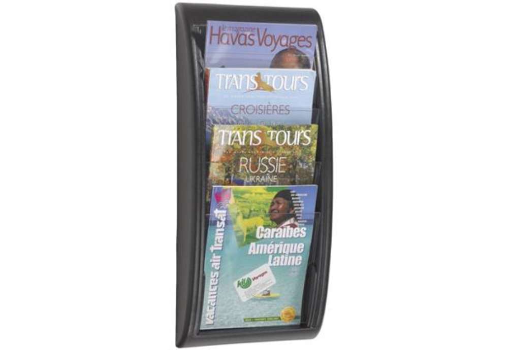 Immagine di Espositore da muro Paperflow Quick Fit A4 componibile 4 tasche alluminio K540615