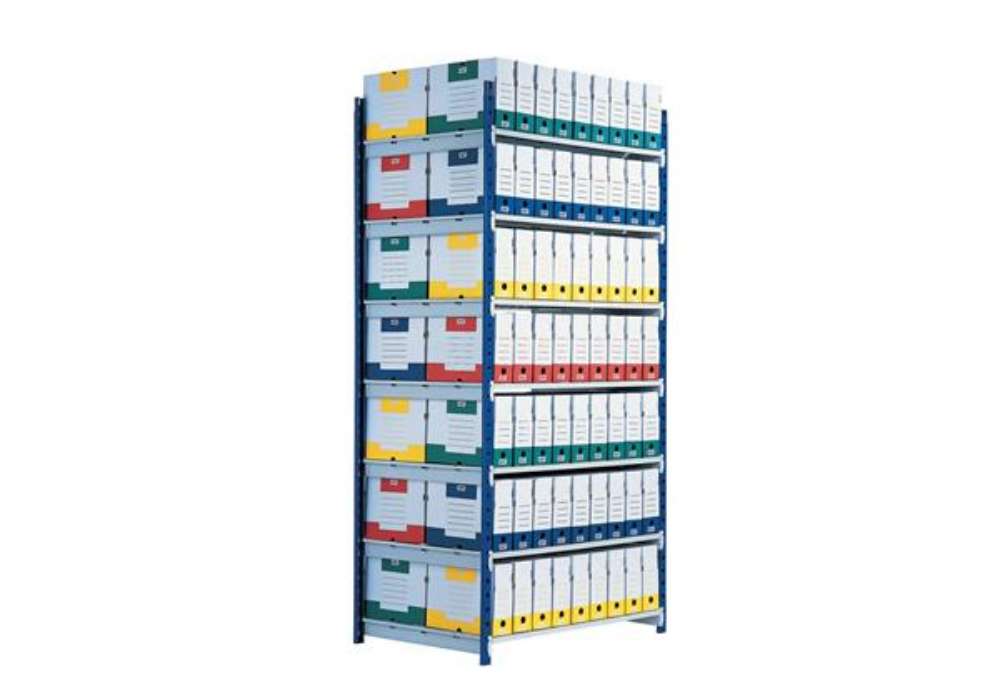 Immagine di Modulo base scaffalatura Paperflow RANG'ECO regolabile 125x70x200 cm blu - K607170
