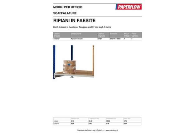 Immagine di Ripiani scaffalatura Paperflow RANG'ECO SF in truciolato 100x37cm faggio - conf. 6 ripiani - K652137