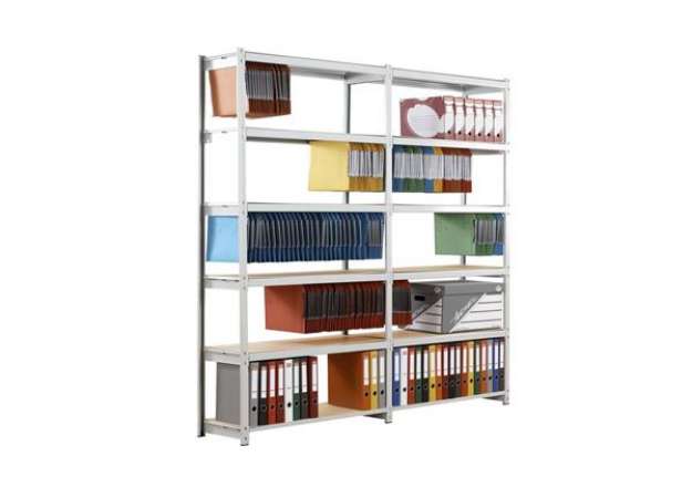 Immagine di Modulo base scaffalatura Paperflow RANG'ECO SF fisso 125x37x195 cm grigio - K652231