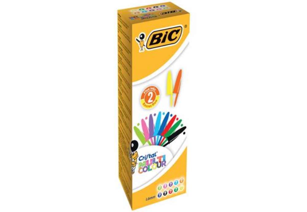 Immagine di Penne a sfera con cappuccio BIC Cristal Large Multicolour 1,6 mm assortiti conf. 20 pezzi - 926381