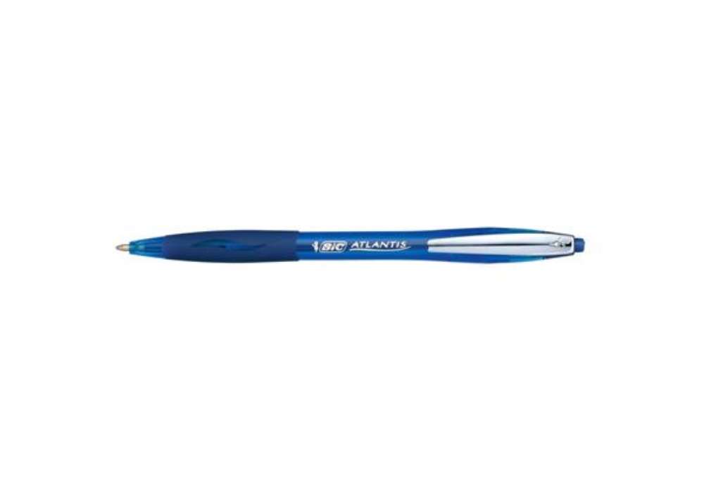 Immagine di Penna a sfera a scatto BIC Atlantis Soft M 1 mm blu 9021322