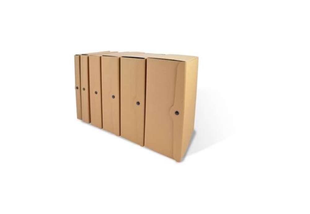 Immagine di Porta progetti con tre bottoni EURO-CART linea Eco 25x35 cm dorso 6 cm avana CPECO06AV