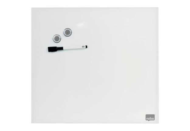 Immagine di Lavagna bianca magnetica in vetro Nobo Diamond cancellabile 30x30 cm 1903956