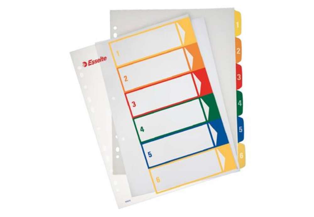 Immagine di Rubrica in PPL Esselte extra numerica 1-6 con indice stampabile a PC A4 maxi - 100212