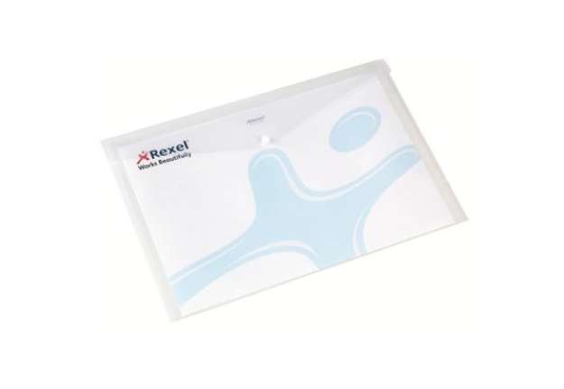 Immagine di Buste trasparenti con bottone Rexel Ice 32,3x45,8 cm A3 conf. da 5 - 16131WH