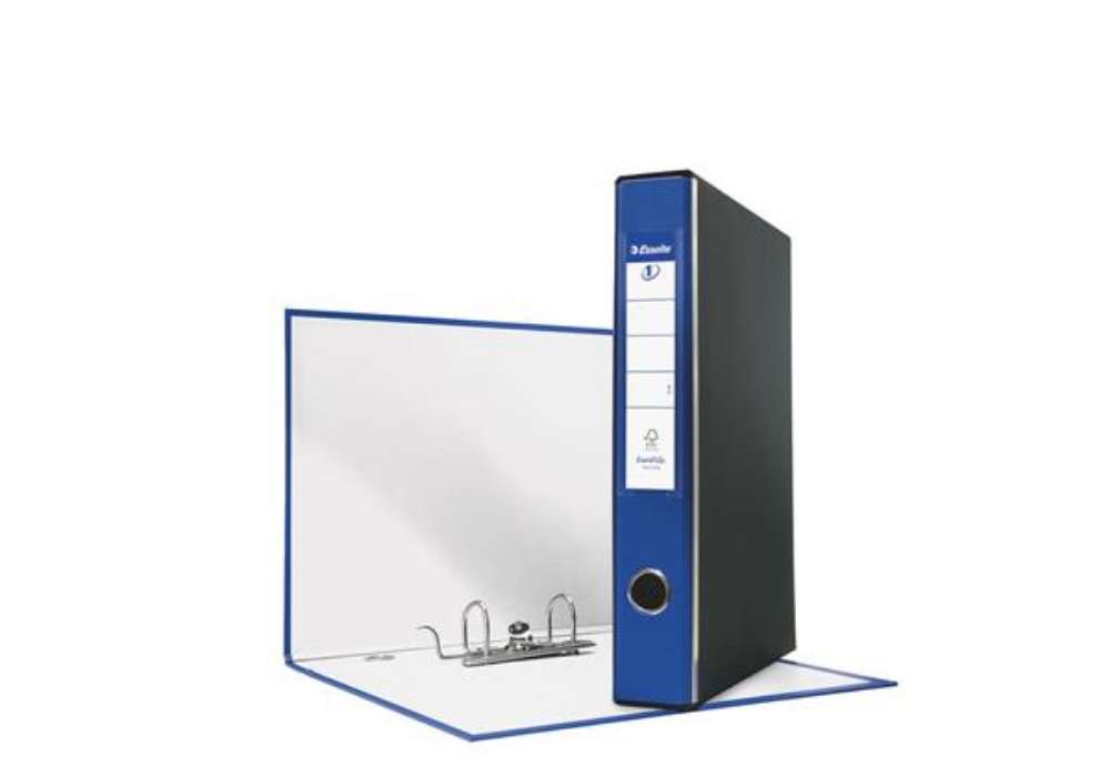 Immagine di Registratore con custodia Esselte G52 EUROFILE commerciale dorso 5 cm cartone rivestito in PP blu -