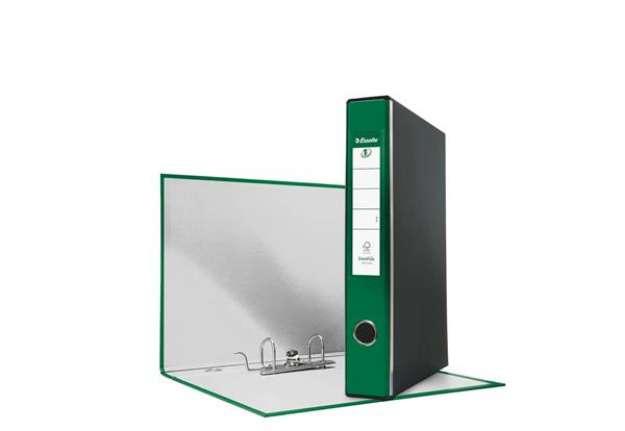 Immagine di Registratore con custodia Esselte G52 EUROFILE commerciale dorso 5 cm cartone rivestito in PP verde