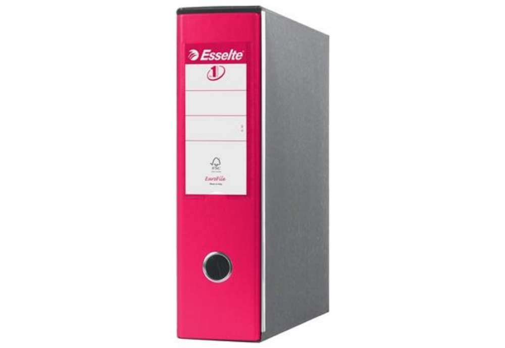 Immagine di Registratori con custodia Esselte G53 Eurofile commerciale Dorso 8 cm cartone rivestito in PP fucsia