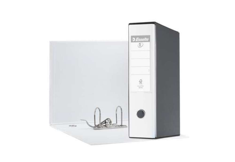 Immagine di Registratore con custodia Esselte G55 Eurofile protocollo dorso 8 cm cartone rivestito in PP  bianco