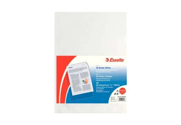 Immagine di Buste a L non perforate Esselte OFFICE PP antiriflesso trasparente 22x30 cm goffrate conf.50 - 39508