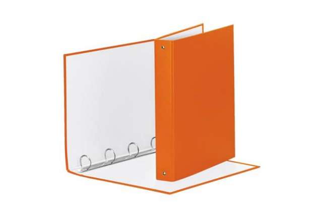 Immagine di Raccoglitore Esselte Meeting a 4 anelli tondi 30mm cartone rivestito in PP arancione 22x30cm dorso 4