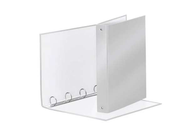 Immagine di Raccoglitore Esselte Meeting a 4 anelli tondi 30mm cartone rivest. in PP grigio metallizz. 22x30cm d