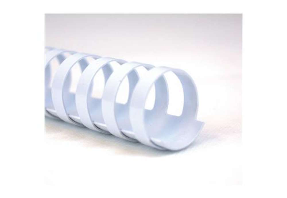 Immagine di Dorsi plastici a 21 anelli GBC CombBind 10 mm A4 bianco - fino a 65 fogli conf da 100 dorsi - 402819