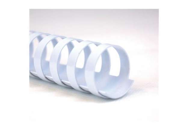 Immagine di Dorsi plastici a 21 anelli GBC CombBind 10 mm A4 bianco - fino a 65 fogli conf da 100 dorsi - 402819