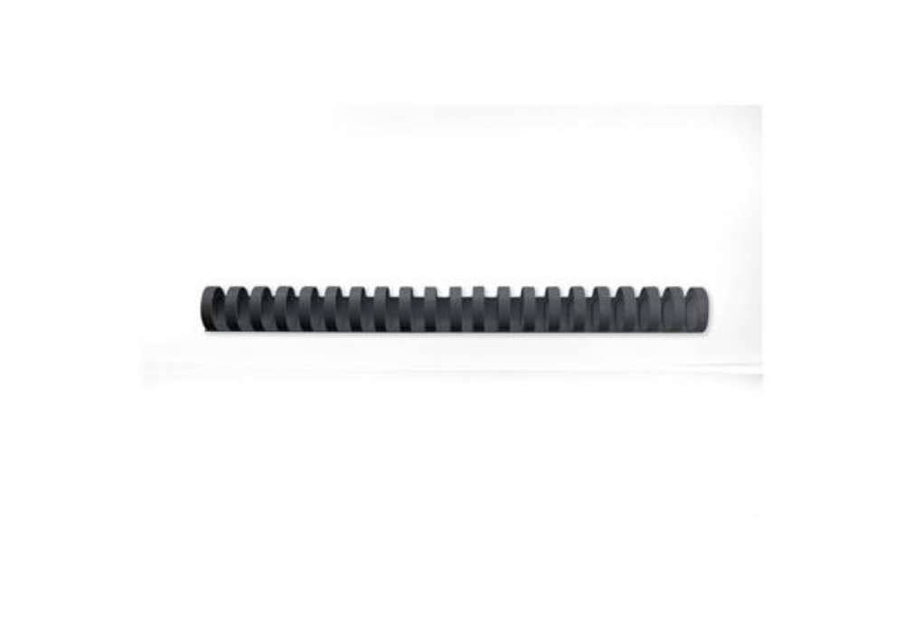 Immagine di Dorsi plastici a 21 anelli GBC CombBind 16 mm A4 nero - fino a 145 fogli conf da 100 dorsi - 4028600