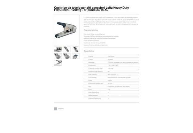 Immagine di Cucitrice punto piatto per alti spessori max 120 fogli Leitz 5553 grigio metallizzato - 55530084