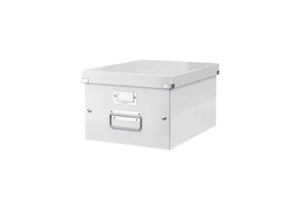 Immagine di Scatola per archiviazione universale ''M'' Leitz CLICK & STORE bianco metallizzato 28,1x20x37 cm - 6