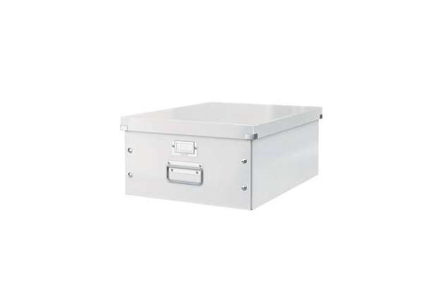 Immagine di Scatola per archiviazione universale ''L'' Leitz CLICK & STORE bianco metallizzato 36,9x20x48,2 cm -