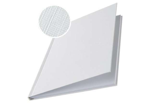 Immagine di Copertina rigida 36-70 fogli Leitz impressBIND in cartone con dorso da 7 mm A4 bianco  conf. da 10 -