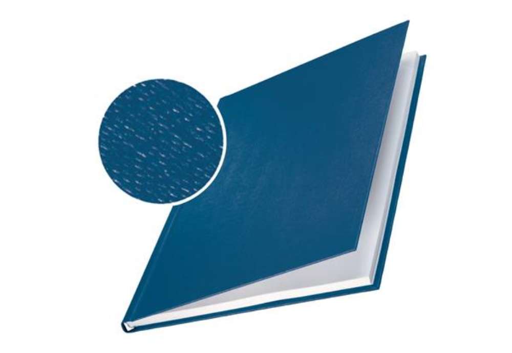 Immagine di Copertina rigida max 211-245 fogli Leitz impressBIND in cartone con dorso da 24,5 mm A4 blu  conf. d