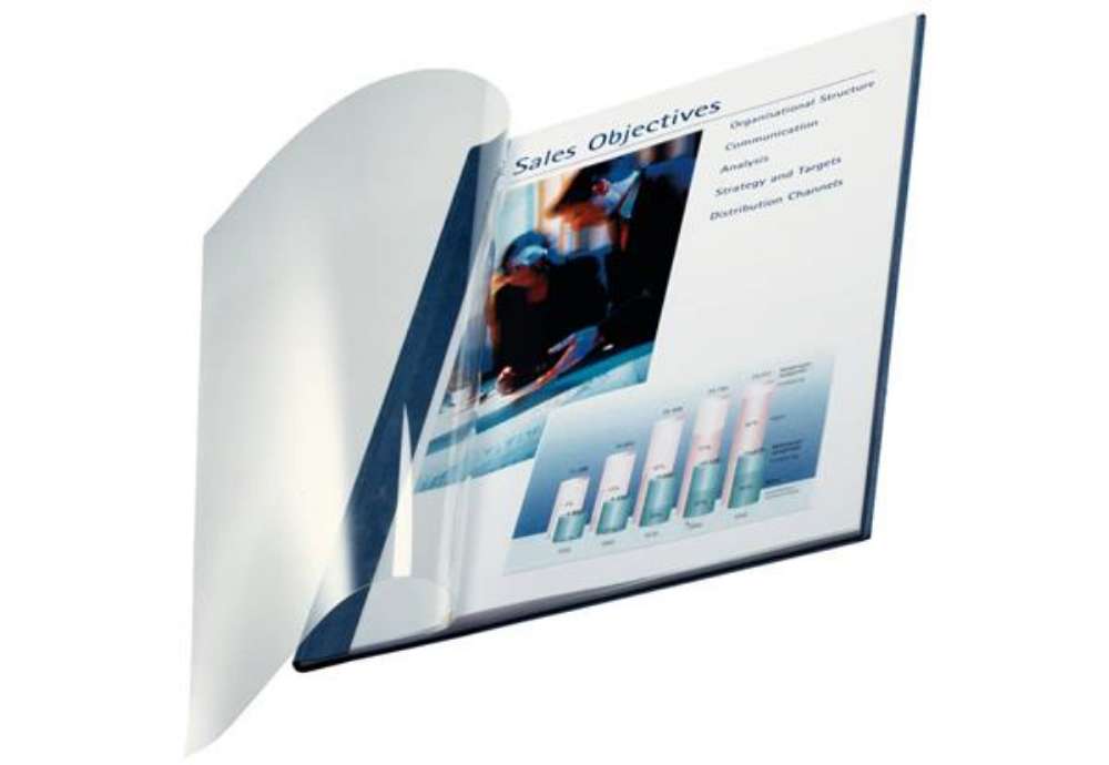 Immagine di Copertina flessibile max 71-105 fogli Leitz impressBIND in PPL con dorso da 10,5 mm A4 blu  conf. da