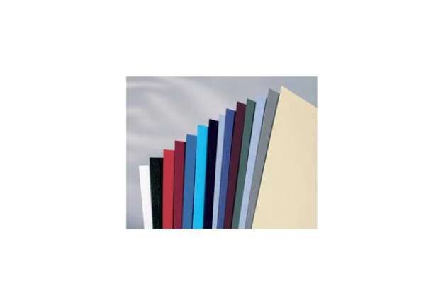 Immagine di Copertine per rilegatura GBC Leathergrain cartoncino goffr. A4 blu scuro conf da 100 copertine - CE0