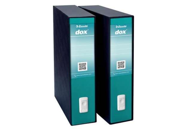 Immagine di Registratore a leva DOX2 Protocollo 28,5x35 cm - dorso 8 cm verde mare D26212