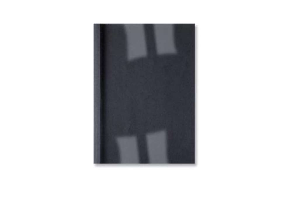 Immagine di Copertine termiche per rilegatura GBC con dorso da 1,5 mm in pvc e cartoncino A4 nero conf 100 coper