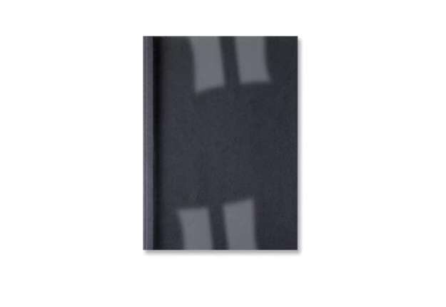 Immagine di Copertine termiche per rilegatura GBC con dorso da 1,5 mm in pvc e cartoncino A4 nero conf 100 coper