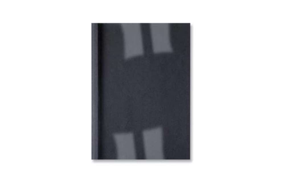 Immagine di Copertine termiche per rilegatura GBC con dorso da 3 mm in pvc e cartoncino a4 nero  conf da 100 cop