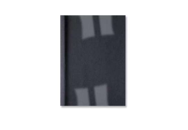 Immagine di Copertine termiche per rilegatura GBC con dorso da 3 mm in pvc e cartoncino a4 nero  conf da 100 cop
