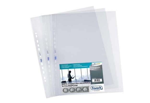 Immagine di Buste trasp. a foratura universale FAVORIT L'Originale 30x42 cm conf. da 10 - 100460119