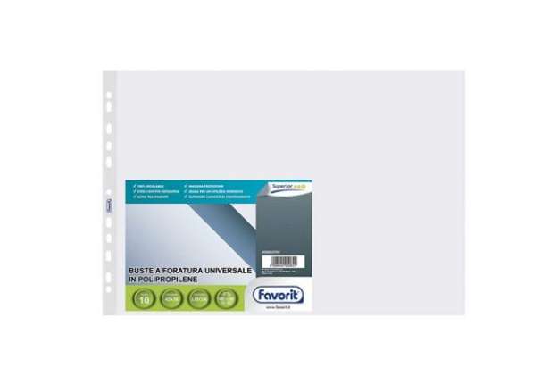 Immagine di Buste trasp. a foratura universale FAVORIT liscie superior 42x30 cm conf. da 10 - 400053791