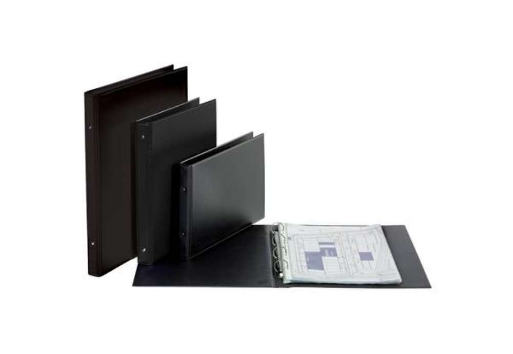Immagine di Raccoglitore personalizzabile FAVORIT 47,5x32 cm (album) 4 anelli tondi Ø 30 mm nero - 100500161