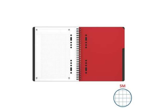 Immagine di Blocchi spiralati OXFORD International Activebook A5+ grigio/arancio quadretti 5 mm 100102880