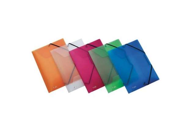 Immagine di Cartellina a 3 lembi con elastico FAVORIT Lumina 22x30 cm dorso 3 cm trasparente - 400116645