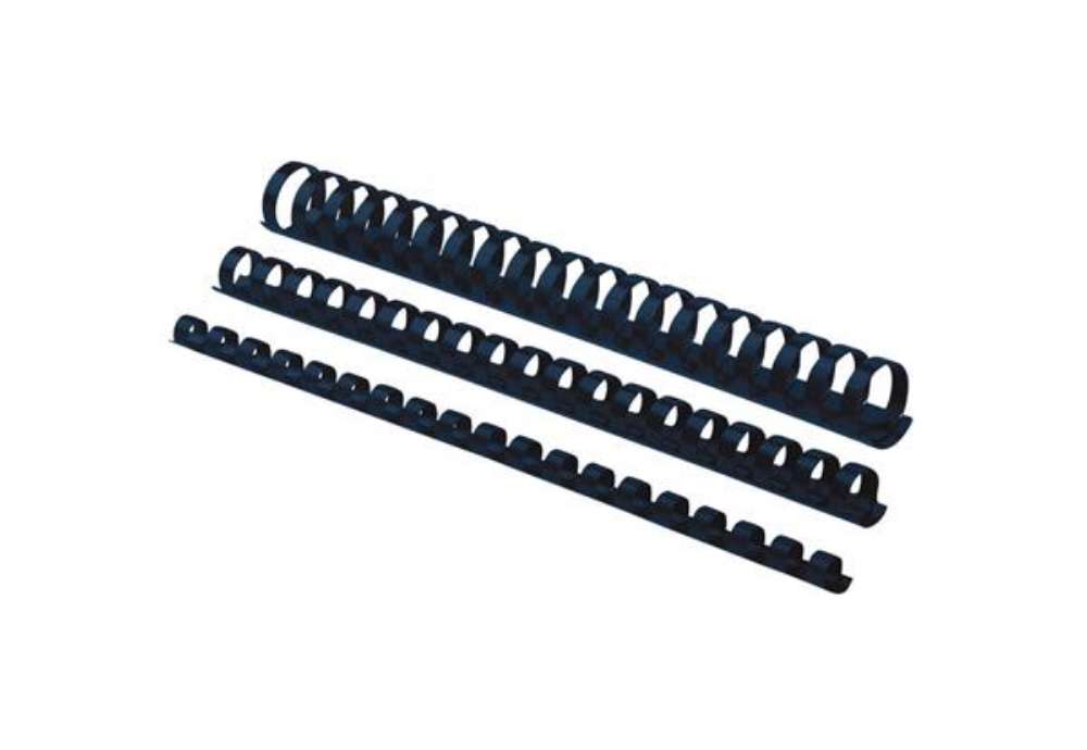Immagine di Dorsi plastici FELLOWES blu ad anello tondo 19 mm -  121-150 fogli conf.100 - 5347505