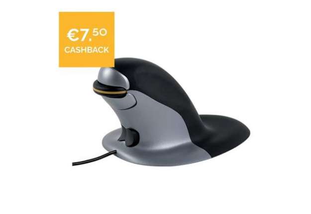 Immagine di Mouse verticale FELLOWES Penguin® con filo grigio/nero piccolo 9894801