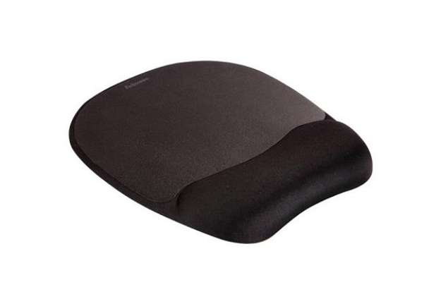 Immagine di Tappetino mouse con poggiapolsi FELLOWES Memory nero 27,6x23,2x3,2 cm- 9176501