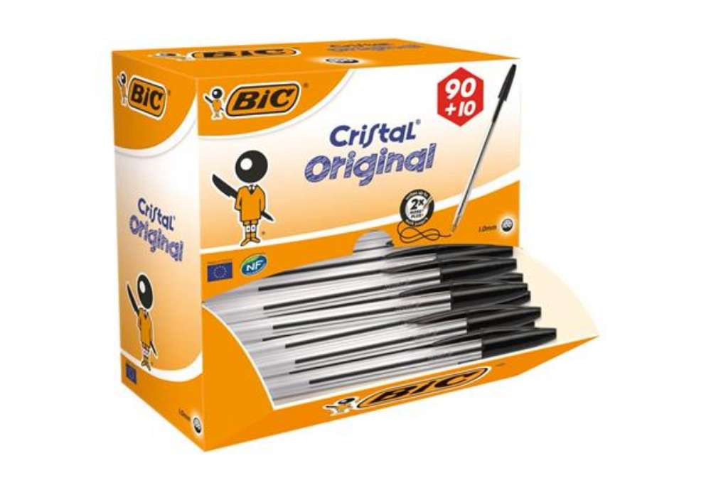 Immagine di Penne a sfera BIC Cristal M 1 mm nero value pack 90+10 - 942911