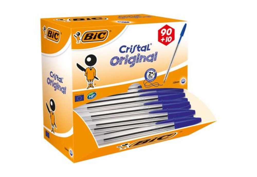 Immagine di Penne a sfera BIC Cristal M 1 mm blu - value pack 90+10 - 942910