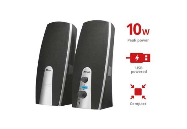 Immagine di Set altoparlanti stereo USB TRUST MiLa 2.0 nero 16697